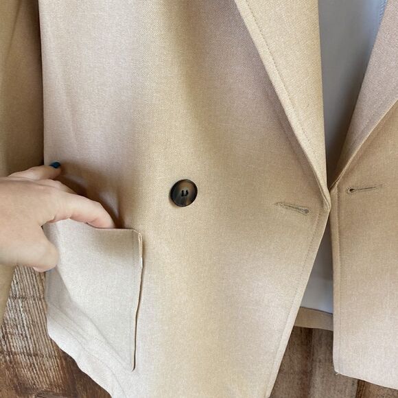 Sidefeel Casual Blazer Open Front Button Office Suit Jacket - Picture 5 of 10